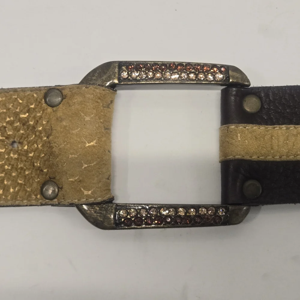 LR leather western cowboy boho Beaded Studded Belt SIZE‎ M